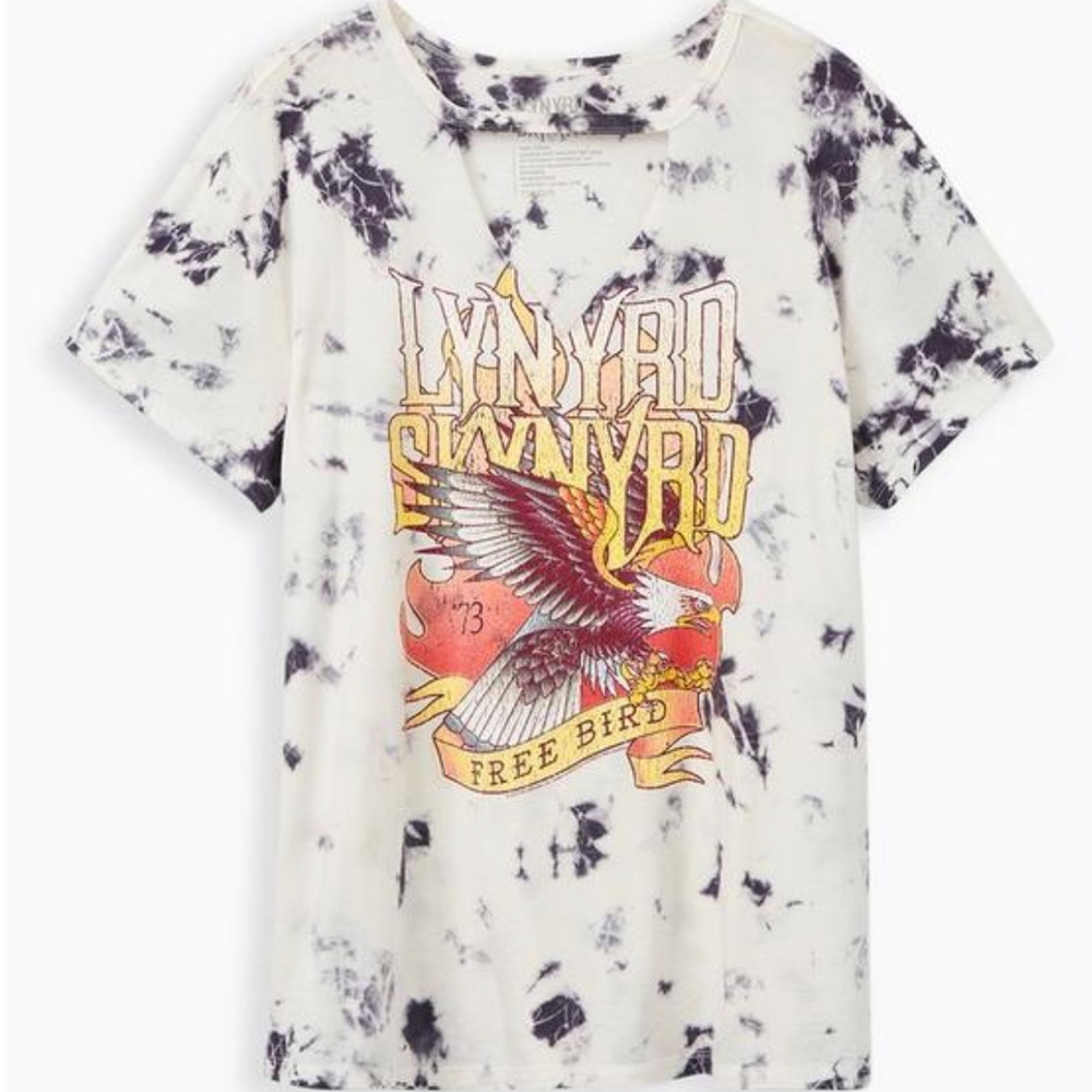 Torrid: Relaxed Fit Choker Tee - Lynyrd Skynyrd White Tie-Dye 2X